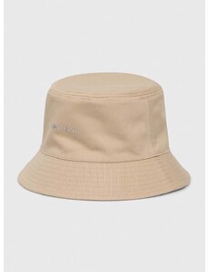 Αναστρέψιμο βαμβακερό καπέλο Calvin Klein χρώμα: μπεζ