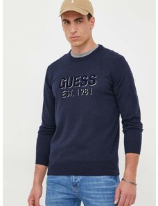 Ένα πουλόβερ σε μείγμα μεταξιού Guess χρώμα: ναυτικό μπλε
