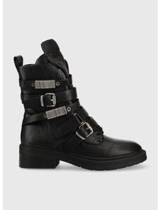 Δερμάτινες μπότες DKNY Ita γυναικείες, χρώμα: μαύρο