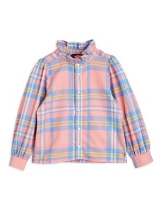 Παιδικό βαμβακερό πουκάμισο Mini Rodini χρώμα: ροζ