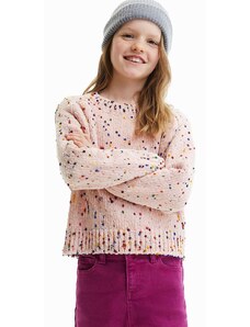 Παιδικό πουλόβερ Desigual χρώμα: ροζ