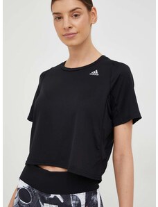 Μπλουζάκι για τρέξιμο adidas Performance Fast χρώμα: μαύρο