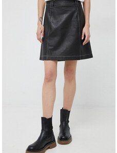 Δερμάτινη φούστα PS Paul Smith χρώμα: μαύρο