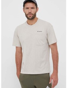 Βαμβακερό μπλουζάκι Columbia χρώμα μπεζ 2037491