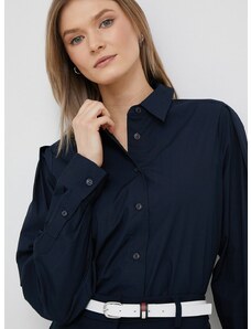 Βαμβακερό πουκάμισο Tommy Hilfiger χρώμα: ναυτικό μπλε