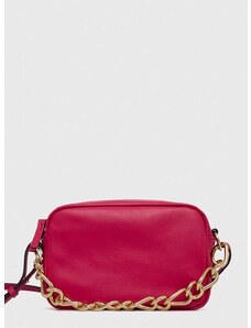 Δερμάτινη τσάντα Red Valentino χρώμα: ροζ