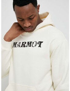 Μπλούζα Marmot χρώμα: μπεζ, με κουκούλα