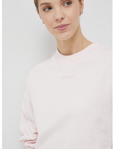 Βαμβακερή μπλούζα New Balance γυναικεία, χρώμα ροζ WT23555WAN