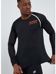 Μακρυμάνικο μπλουζάκι για τρέξιμο New Balance Accelerate Pacer χρώμα: μαύρο
