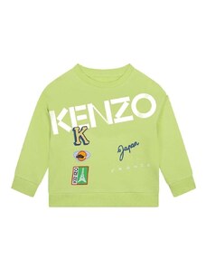 Παιδική βαμβακερή μπλούζα Kenzo Kids χρώμα: πράσινο