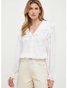 Βαμβακερό πουκάμισο Notes du Nord Gecco χρώμα: άσπρο