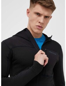 Αθλητική μπλούζα Marmot Preon χρώμα: μαύρο, με κουκούλα