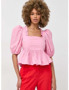 Βαμβακερή μπλούζα Custommade Darine γυναικεία, χρώμα: ροζ