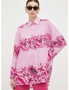 Βαμβακερό πουκάμισο Pinko χρώμα: ροζ