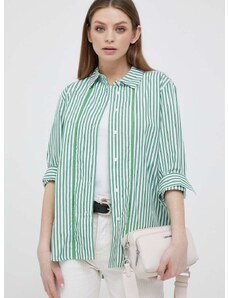Βαμβακερό πουκάμισο Tommy Hilfiger χρώμα: πράσινο