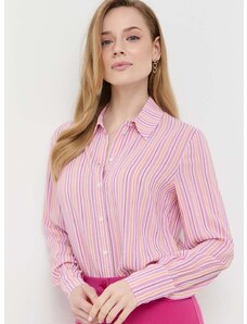 Μεταξωτό πουκάμισο Patrizia Pepe χρώμα: ροζ
