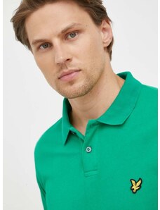 Βαμβακερό μπλουζάκι πόλο Lyle & Scott χρώμα: πράσινο