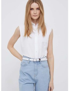 Βαμβακερό πουκάμισο Polo Ralph Lauren χρώμα: άσπρο
