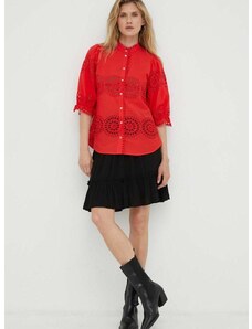 Βαμβακερό πουκάμισο Bruuns Bazaar χρώμα: κόκκινο