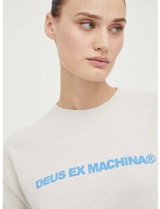 Βαμβακερή μπλούζα με μακριά μανίκια Deus Ex Machina χρώμα: μπεζ
