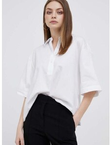 Βαμβακερή μπλούζα Dkny γυναικεία, χρώμα: άσπρο