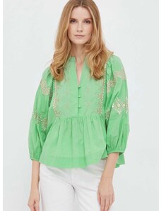 Βαμβακερή μπλούζα Rich & Royal γυναικεία, χρώμα: πράσινο