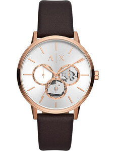 ARMANI EXCHANGE Cayde Mens - AX2756, Rose Gold case with Brown Leather Strap