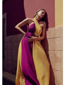 KATELONDON Φόρεμα μακρύ με συνδιασμό χρωμάτων - Μωβ