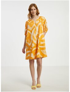 Λευκό και πορτοκαλί κυρίες φόρεμα με σχέδια Fransa - Γυναίκες