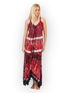 Rima beachworld καλοκαιρινο γυναικειο φορεμα ασσυμετρο αμανικο μακρυ βισκοζ 361 rima - μπορντω