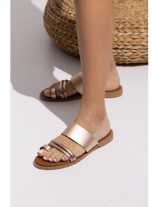 LOVEFASHIONPOINT Sandals Soft Γυναικεία Χάλκινα Δερμάτινα