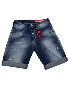 Ανδρική Bερμούδα Τζιν με Φθορές Damaged Jeans RS3A MΠΛE