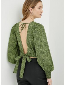 Βαμβακερή μπλούζα Gestuz Calliope γυναικεία, χρώμα: πράσινο