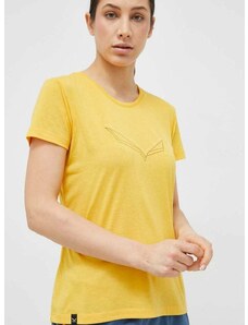 Αθλητικό μπλουζάκι Salewa Pure Eagle Frame χρώμα: κίτρινο
