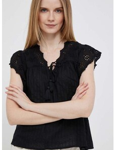 Βαμβακερή μπλούζα Pepe Jeans Anaise γυναικεία, χρώμα: μαύρο