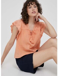 Βαμβακερή μπλούζα Pepe Jeans Anaise γυναικεία, χρώμα: πορτοκαλί
