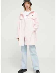 Αδιάβροχο μπουφάν Tommy Jeans χρώμα: ροζ
