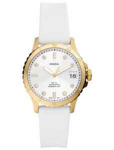 Fossil FB-01- ES5286, Gold case with White Rubber Strap