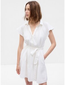 GAP Άσπρο Crinkle Gauze Flutter Sleeve Mini Πουκάμισο Φόρεμα
