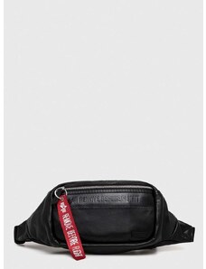 Δερμάτινη τσάντα φάκελος Alpha Industries χρώμα: μαύρο