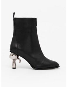 Δερμάτινες μπότες Karl Lagerfeld Ikon Heel γυναικεία, χρώμα: μαύρο F30
