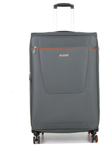 Μεγάλη βαλίτσα Airtex από γκρι ύφασμα με 4 ρόδες και αδιάρρηκτο φερμουάρ 6MIM06 - 28003-07