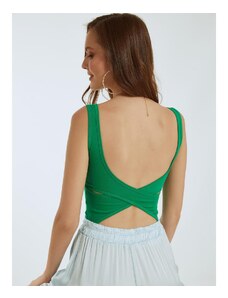 Celestino Crop μπλούζα με χιαστί πλάτη πρασινο για Γυναίκα