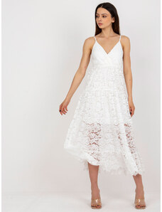 Fashionhunters Λευκό καλοκαιρινό φόρεμα με φτερό OCH BELLA