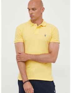 Βαμβακερό μπλουζάκι πόλο Polo Ralph Lauren χρώμα: κίτρινο