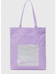 Τσάντα Karl Lagerfeld Jeans χρώμα: μοβ