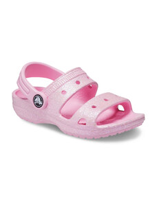 Crocs Classic Glitter Sandal T Flamingo Παιδικά Ανατομικά Σανδάλια Ροζ (207983- 6S0)