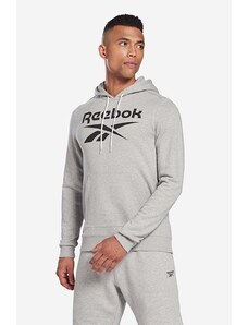 Μπλούζα Reebok Identity Big Logo Hoodie χρώμα: γκρι, με κουκούλα