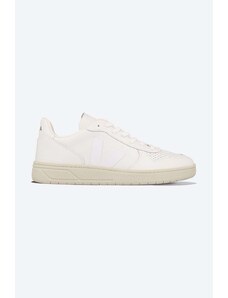 Δερμάτινα αθλητικά παπούτσια Veja V-10 Leather Extra-White χρώμα: άσπρο