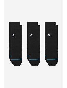 Κάλτσες Stance Icon Quarter 3-pack χρώμα: μαύρο